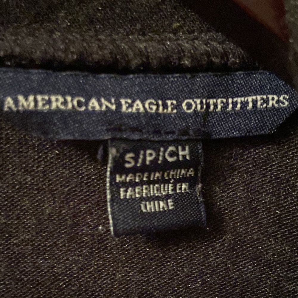 🦅 AEO Lace Boxy Fit High Neck Linen Blend Top - Picture 9 of 10